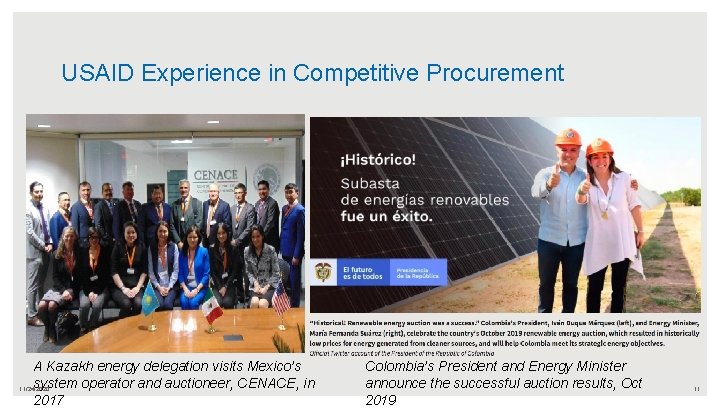 USAID Experience in Competitive Procurement A Kazakh energy delegation visits Mexico’s system operator and
