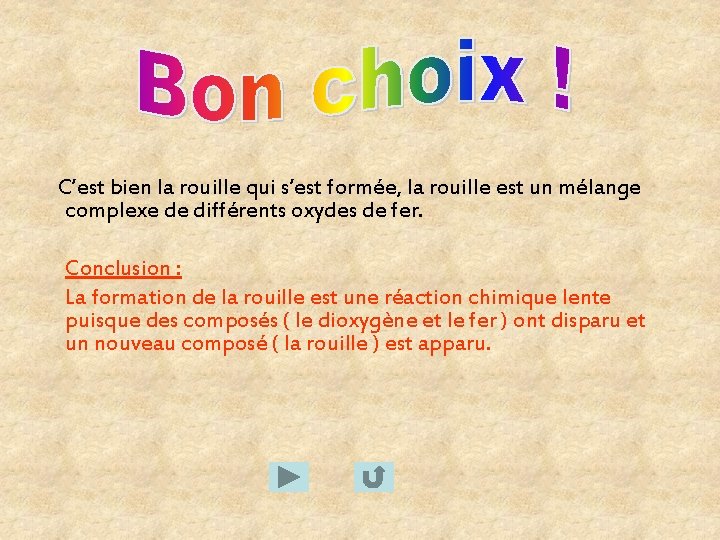 C’est bien la rouille qui s’est formée, la rouille est un mélange complexe de