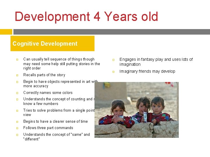 4 years old cognitive development