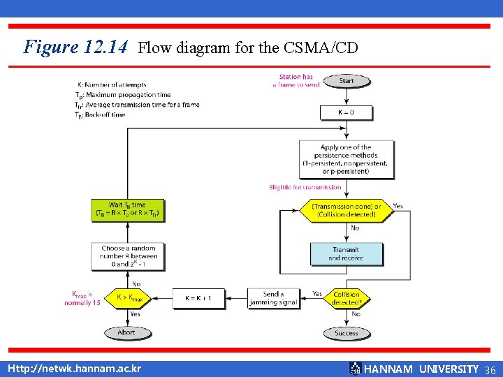 Figure 12. 14 Flow diagram for the CSMA/CD Http: //netwk. hannam. ac. kr HANNAM