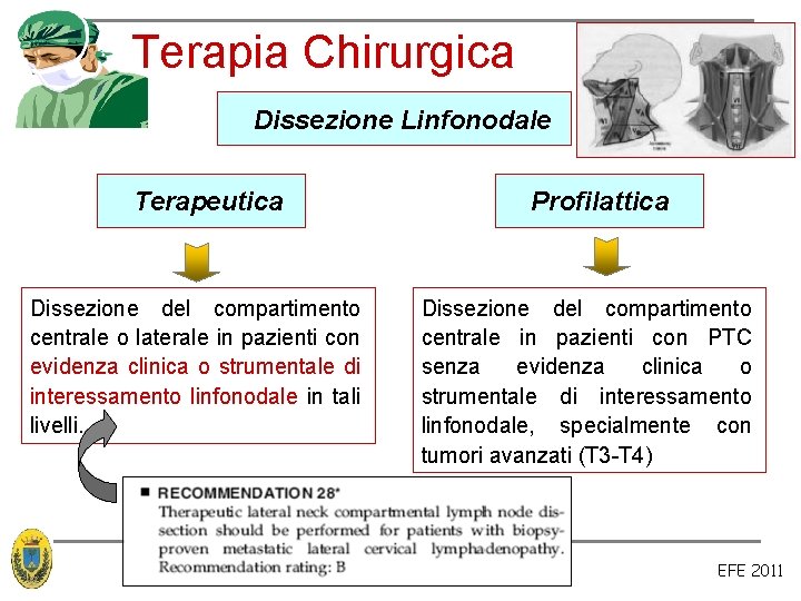 Terapia Chirurgica Dissezione Linfonodale Terapeutica Dissezione del compartimento centrale o laterale in pazienti con Terapia Chirurgica Dissezione Linfonodale Terapeutica Dissezione del compartimento centrale o laterale in pazienti con