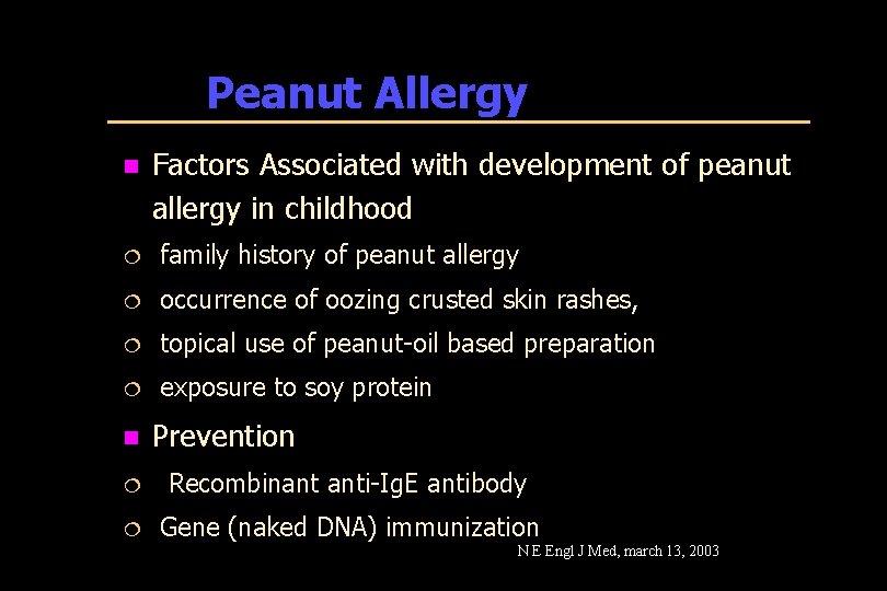 Peanut Allergy n Factors Associated with development of peanut allergy in childhood ¦ family