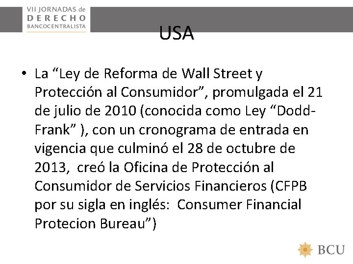 USA • La “Ley de Reforma de Wall Street y Protección al Consumidor”, promulgada