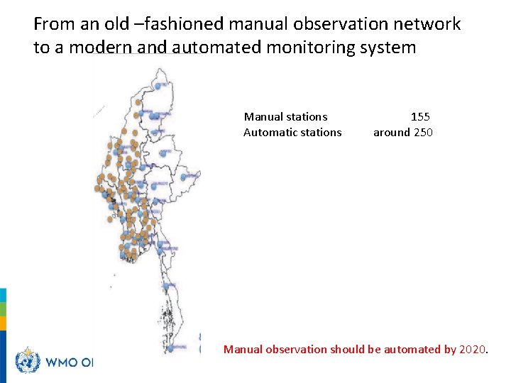 From an old –fashioned manual observation network to a modern and automated monitoring system
