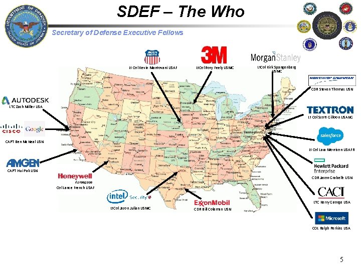 SDEF – The Who Secretary of Defense Executive Fellows Lt Col Kevin Mantovani USAF