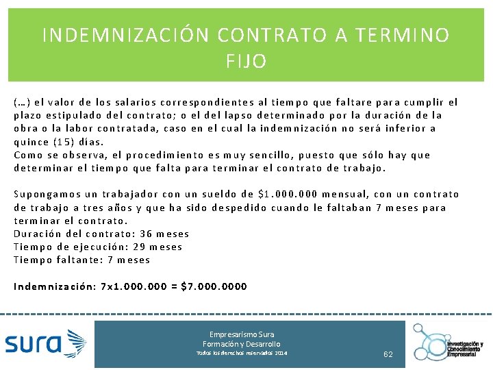 INDEMNIZACIÓN CONTRATO A TERMINO FIJO (…) el valor de los salarios correspondientes al tiempo