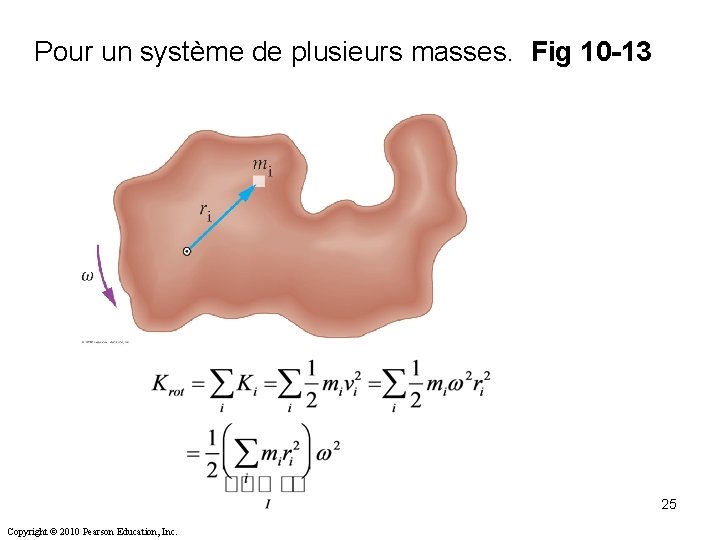 Pour un système de plusieurs masses. Fig 10 -13 25 Copyright © 2010 Pearson Pour un système de plusieurs masses. Fig 10 -13 25 Copyright © 2010 Pearson