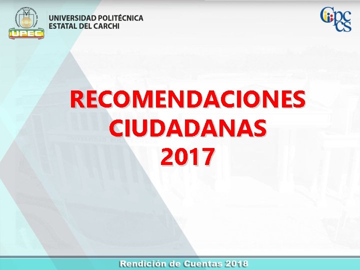 RECOMENDACIONES CIUDADANAS 2017 