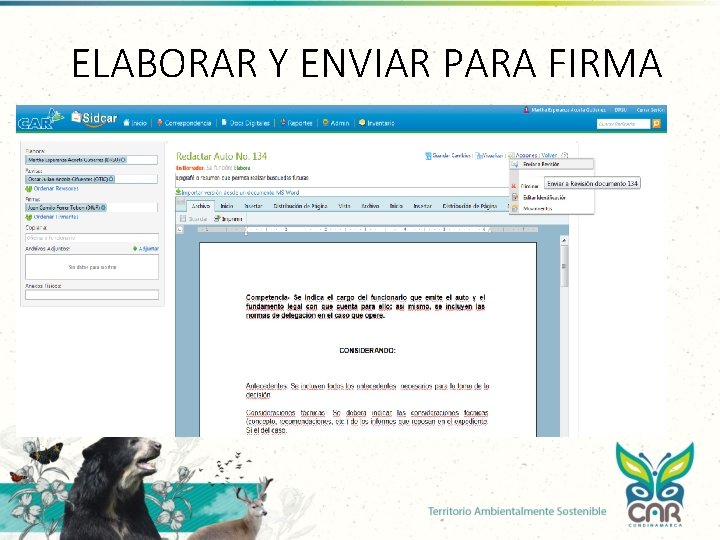 ELABORAR Y ENVIAR PARA FIRMA ELABORAR Y ENVIAR PARA FIRMA