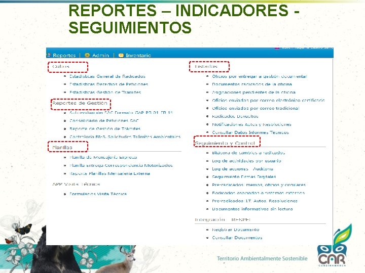 REPORTES – INDICADORES SEGUIMIENTOS REPORTES – INDICADORES SEGUIMIENTOS