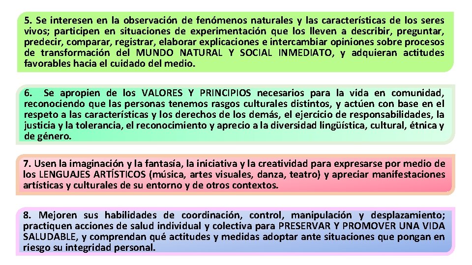 5. Se interesen en la observación de fenómenos naturales y las características de los