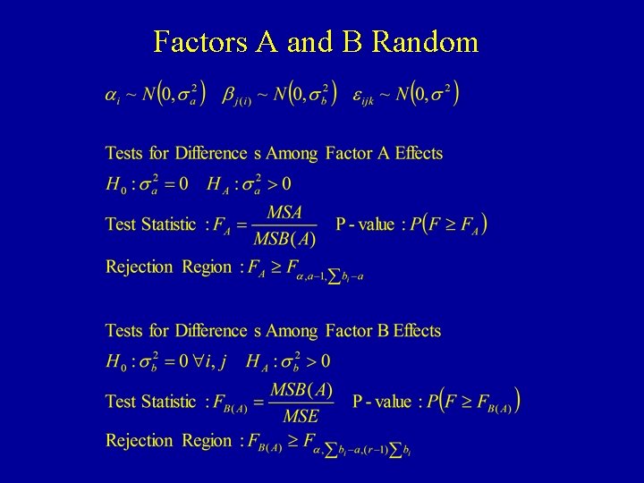 Factors A and B Random 