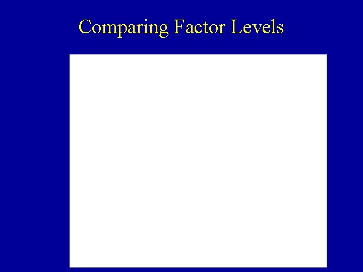 Comparing Factor Levels 