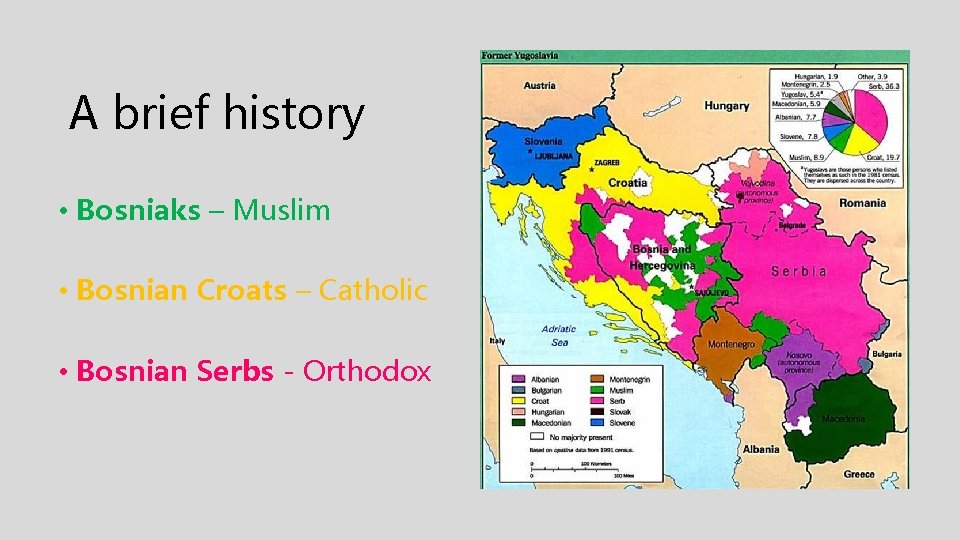 A brief history • Bosniaks – Muslim • Bosnian Croats – Catholic • Bosnian