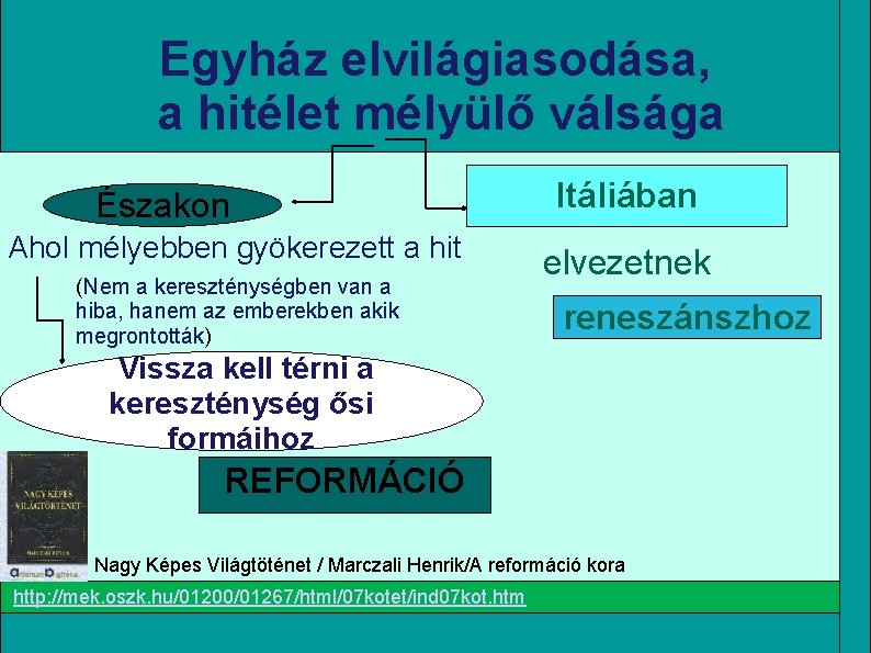  Egyház elvilágiasodása, a hitélet mélyülő válsága Északon Ahol mélyebben gyökerezett a hit (Nem