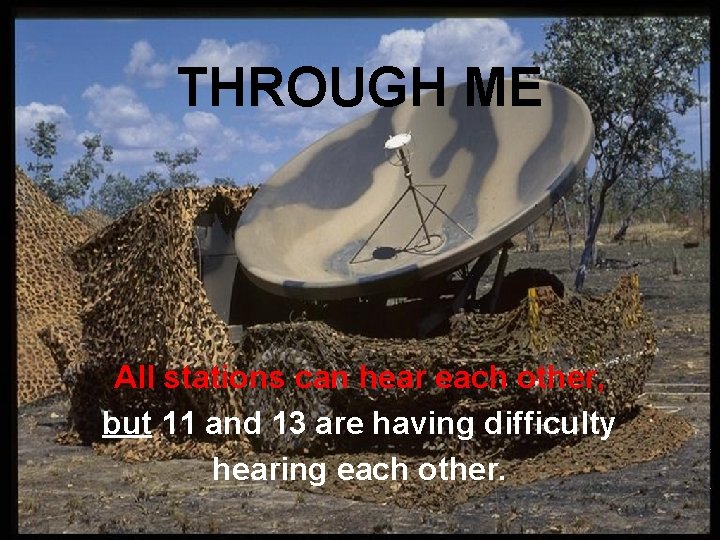 THROUGH ME TYPES OF CALLS All stations can hear each other, but 11 and