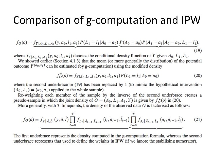 Comparison of g-computation and IPW 