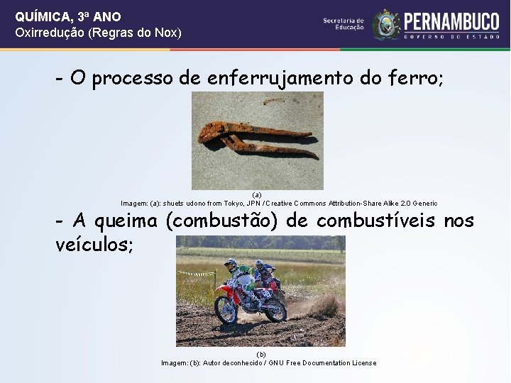 QUÍMICA, 3ª ANO Oxirredução (Regras do Nox) - O processo de enferrujamento do ferro; QUÍMICA, 3ª ANO Oxirredução (Regras do Nox) - O processo de enferrujamento do ferro;