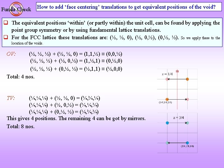 Funda Check How to add ‘face centering’ translations to get equivalent positions of the