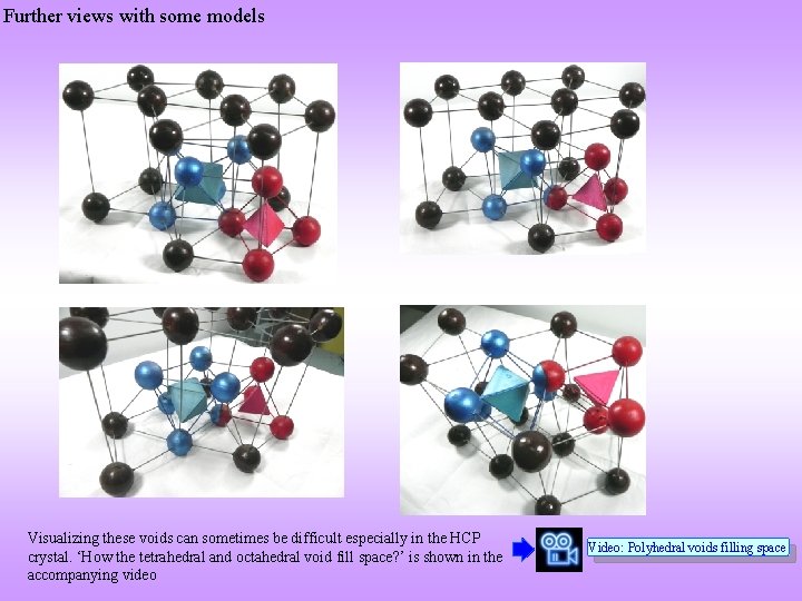 Further views with some models Visualizing these voids can sometimes be difficult especially in