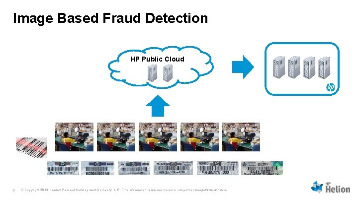 Image Based Fraud Detection HP Public Cloud 6 © Copyright 2013 Hewlett-Packard Development Company, Image Based Fraud Detection HP Public Cloud 6 © Copyright 2013 Hewlett-Packard Development Company,