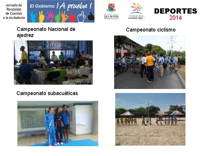 DEPORTES 2014 Campeonato Nacional de ajedrez Campeonato subacuáticas Campeonato ciclismo 