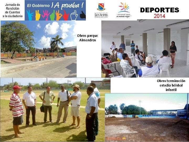 DEPORTES 2014 Obras parque Almendros Obras terminación estadio béisbol infantil 