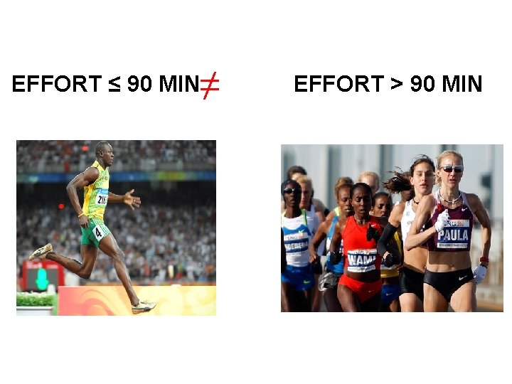 EFFORT ≤ 90 MIN≠ EFFORT > 90 MIN 