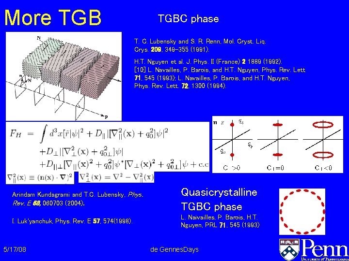 A de Gennes Legacy Liquid Crystals as Inspiration