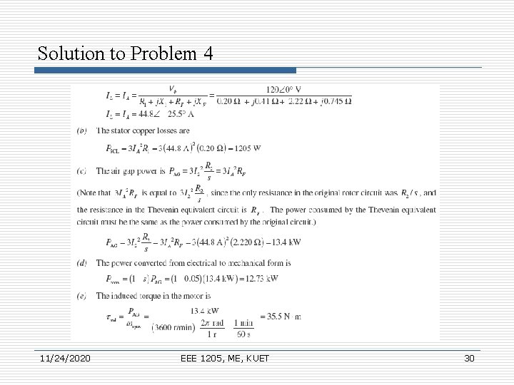 Solution to Problem 4 11/24/2020 EEE 1205, ME, KUET 30 