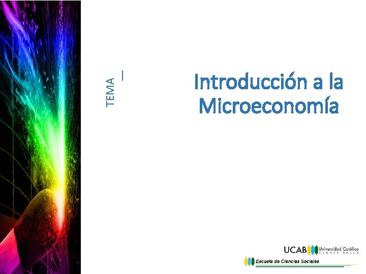 TEMA I Introducción a la Microeconomía 