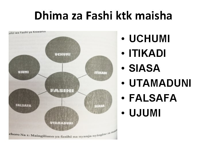 Dhima za Fashi ktk maisha • • • UCHUMI ITIKADI SIASA UTAMADUNI FALSAFA UJUMI