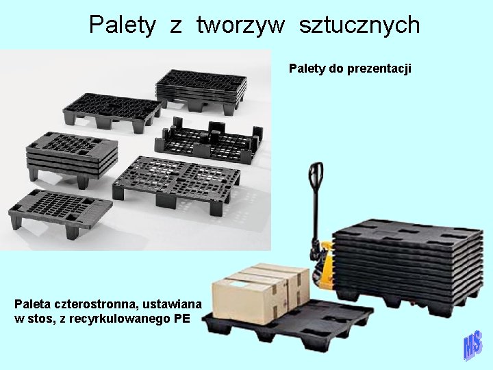 Palety z tworzyw sztucznych Palety do prezentacji Paleta czterostronna, ustawiana w stos, z recyrkulowanego