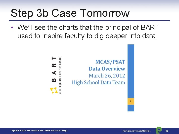 Step 3 b Case Tomorrow • We’ll see the charts that the principal of