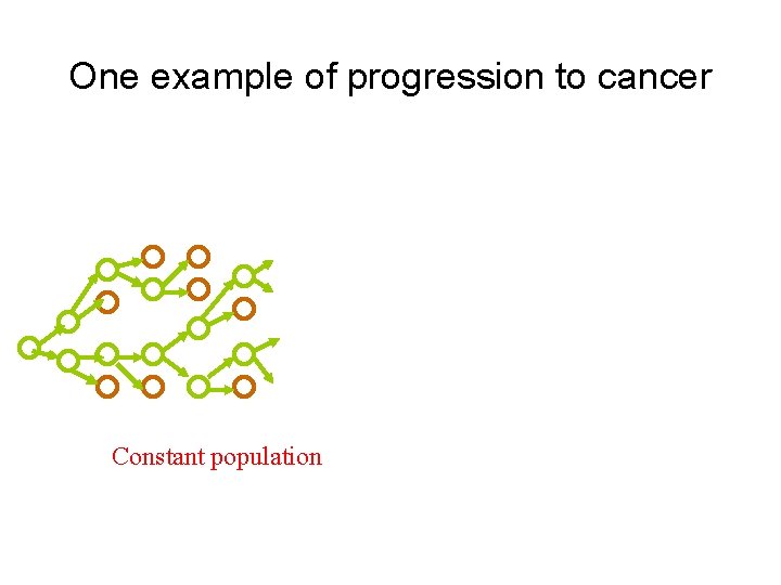One example of progression to cancer Constant population 