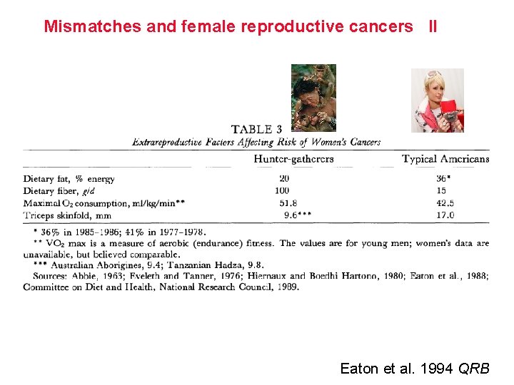 Mismatches and female reproductive cancers II Eaton et al. 1994 QRB 