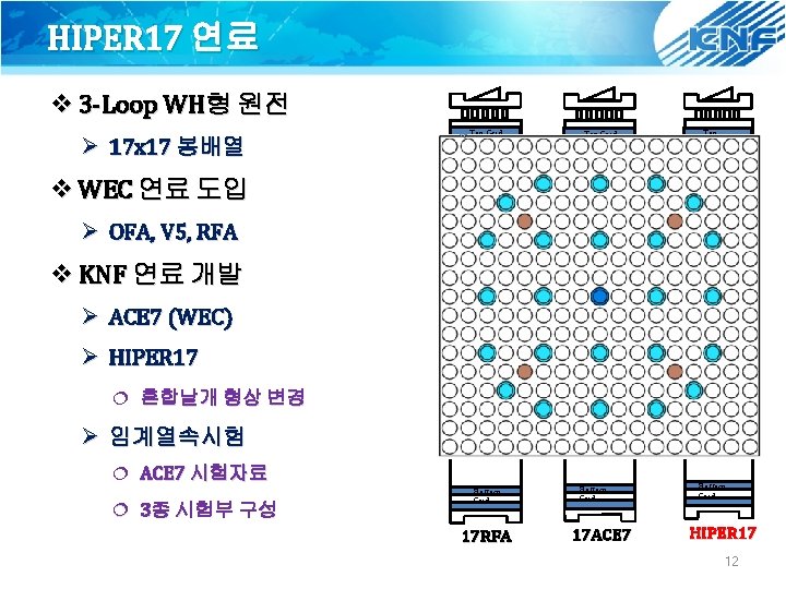 HIPER 17 연료 v 3 -Loop WH형 원전 Ø 17 x 17 봉배열 v