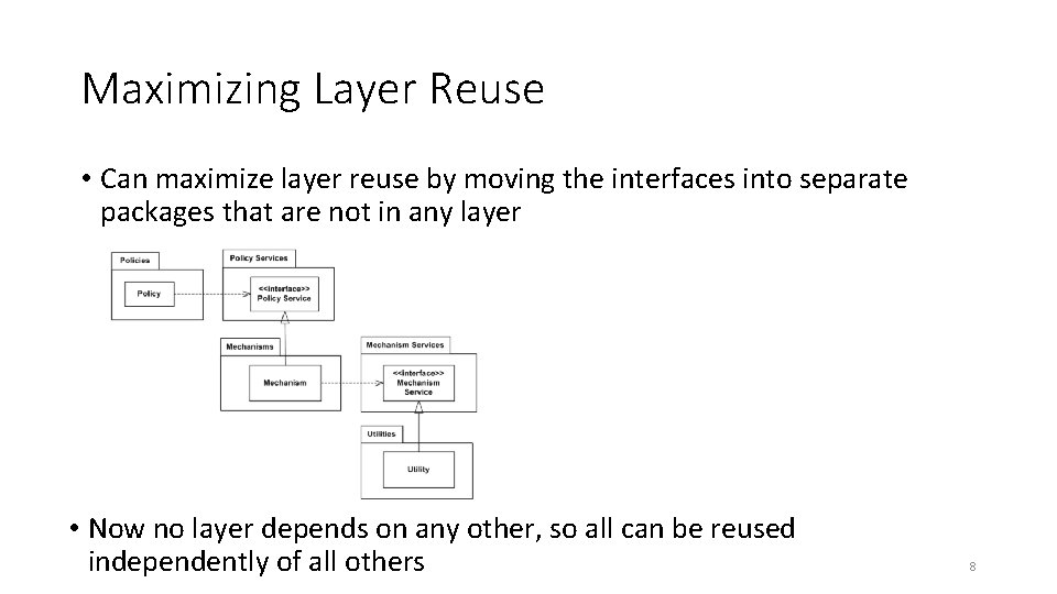 Maximizing Layer Reuse • Can maximize layer reuse by moving the interfaces into separate