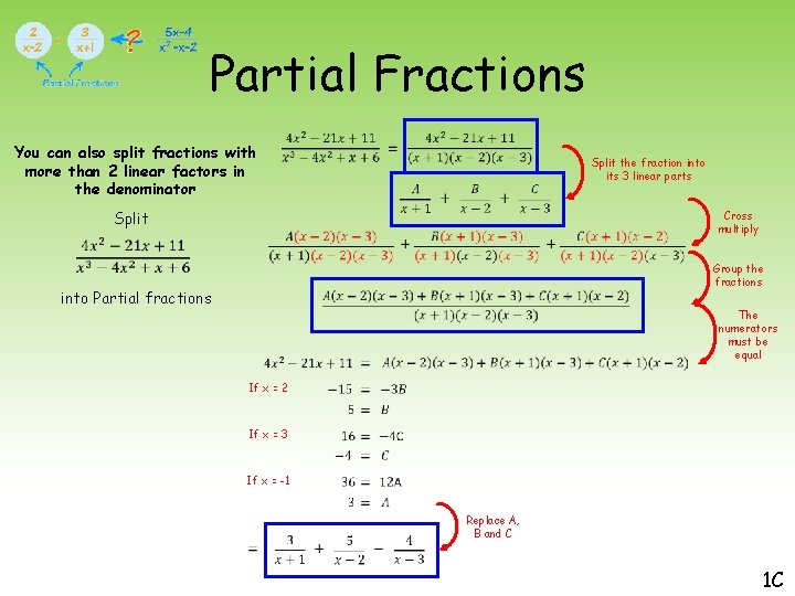 Partial Fractions You can also split fractions with more than 2 linear factors in