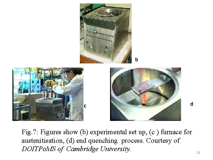 b c d Fig. 7: Figures show (b) experimental set up, (c ) furnace