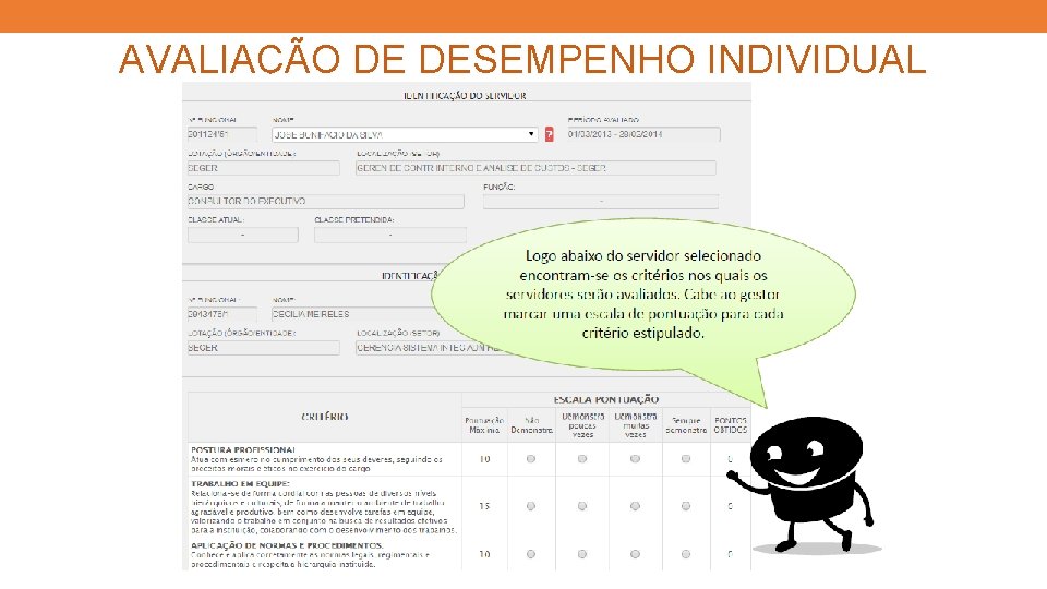 AVALIAÇÃO DE DESEMPENHO INDIVIDUAL 