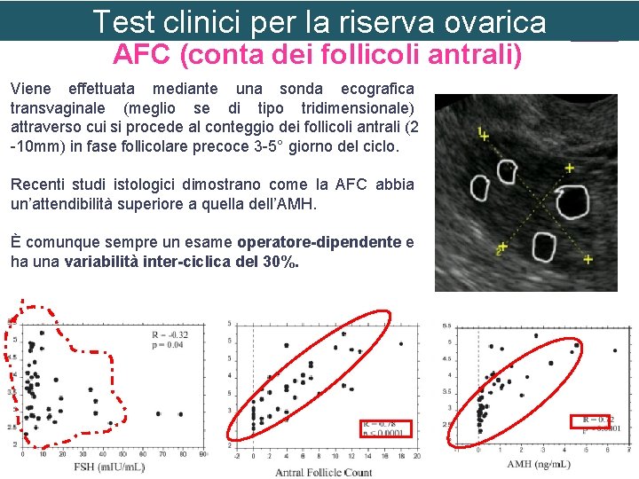 Test clinici per la riserva ovarica AFC (conta dei follicoli antrali) Viene effettuata mediante