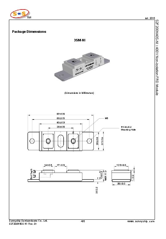 Jul. 2015 S 2 F 200 N 40 S-NI 400 V Non-isolation FRD Module