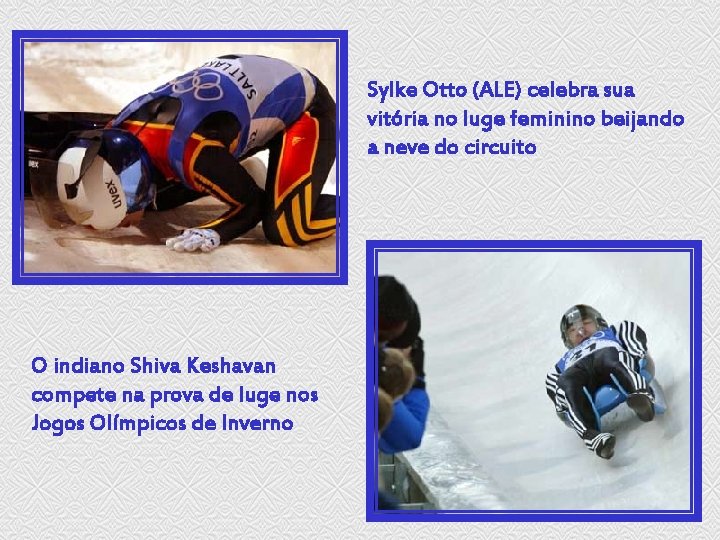 Sylke Otto (ALE) celebra sua vitória no luge feminino beijando a neve do circuito