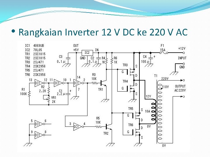  • Rangkaian Inverter 12 V DC ke 220 V AC 