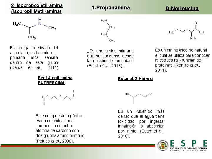 2 - Isopropoxietil-amina (Isopropil Metil-amina) Es un gas derivado del amoniaco, es la amina