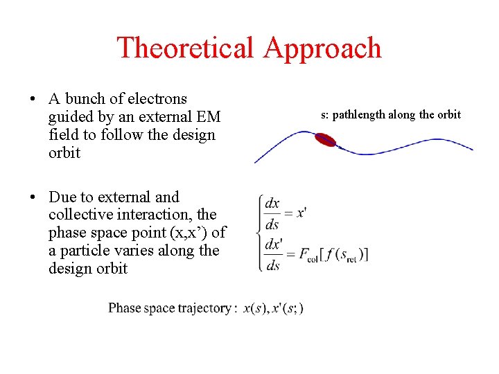 Theoretical Approach • A bunch of electrons guided by an external EM field to
