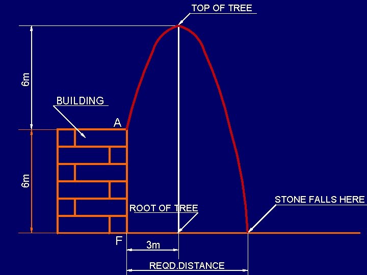 6 m TOP OF TREE BUILDING 6 m A ROOT OF TREE F 3