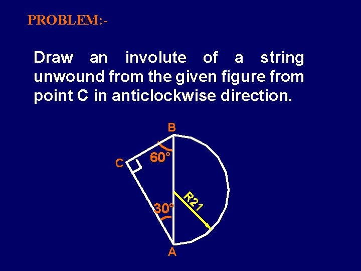 PROBLEM: - Draw an involute of a string unwound from the given figure from