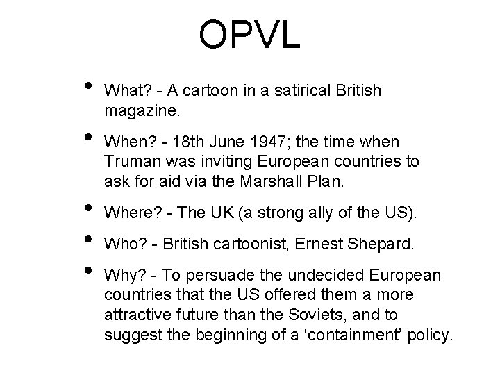 OPVL • • • What? - A cartoon in a satirical British magazine. When?